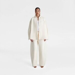 KBB by KAHLANA x Target XL The‎ Samira LS Collared Denim Button Down Shirt Cream